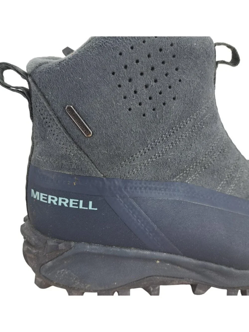 Merrell Thermo Snowdrift Waterproof Zip Mid Shell Ankle Boots Size 8 Blue Warm